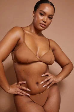 Oh Polly Lounge & Intimates | Bride To Be^Soft Mesh Single Layer Triangle Bra in Almond