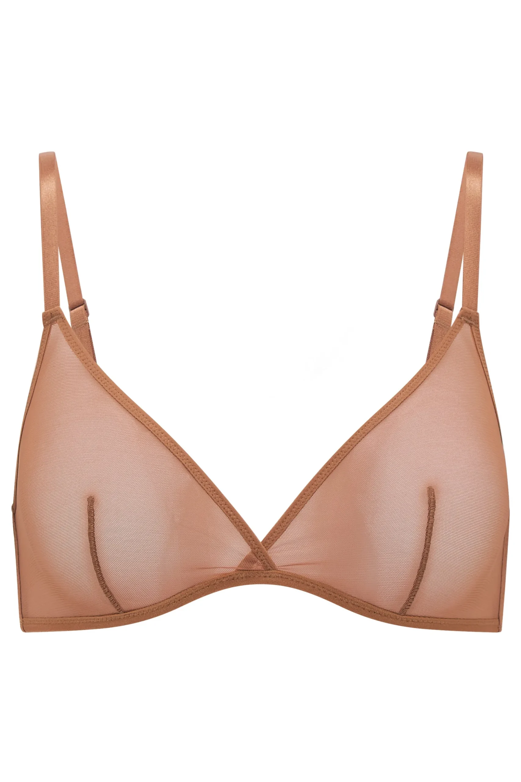 Oh Polly Lounge & Intimates | Bride To Be^Soft Mesh Single Layer Triangle Bra in Honey