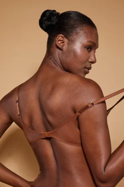 Oh Polly Lounge & Intimates | Bride To Be^Soft Mesh Single Layer Triangle Bra in Chestnut