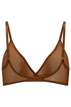 Oh Polly Lounge & Intimates | Bride To Be^Soft Mesh Single Layer Triangle Bra in Chestnut