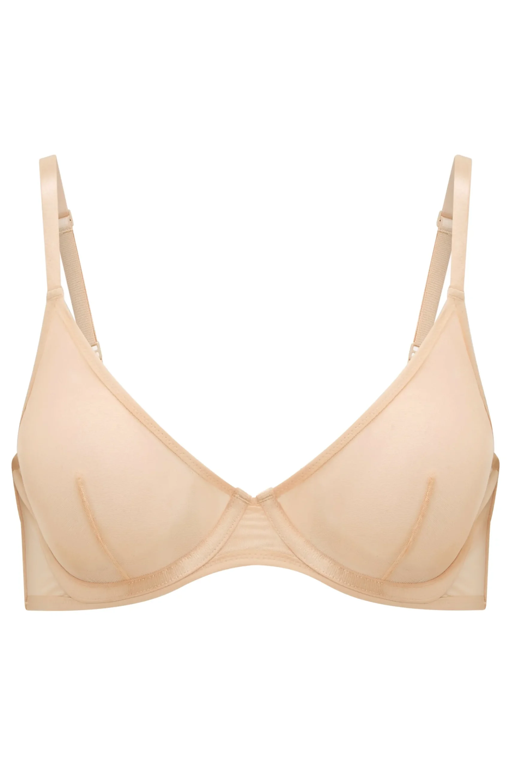 Oh Polly Lounge & Intimates | Bride To Be^Soft Mesh Single Layer Underwired Bra in Beige