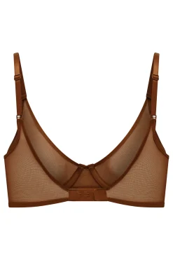 Oh Polly Lounge & Intimates | Bride To Be^Soft Mesh Single Layer Underwired Bra in Chestnut