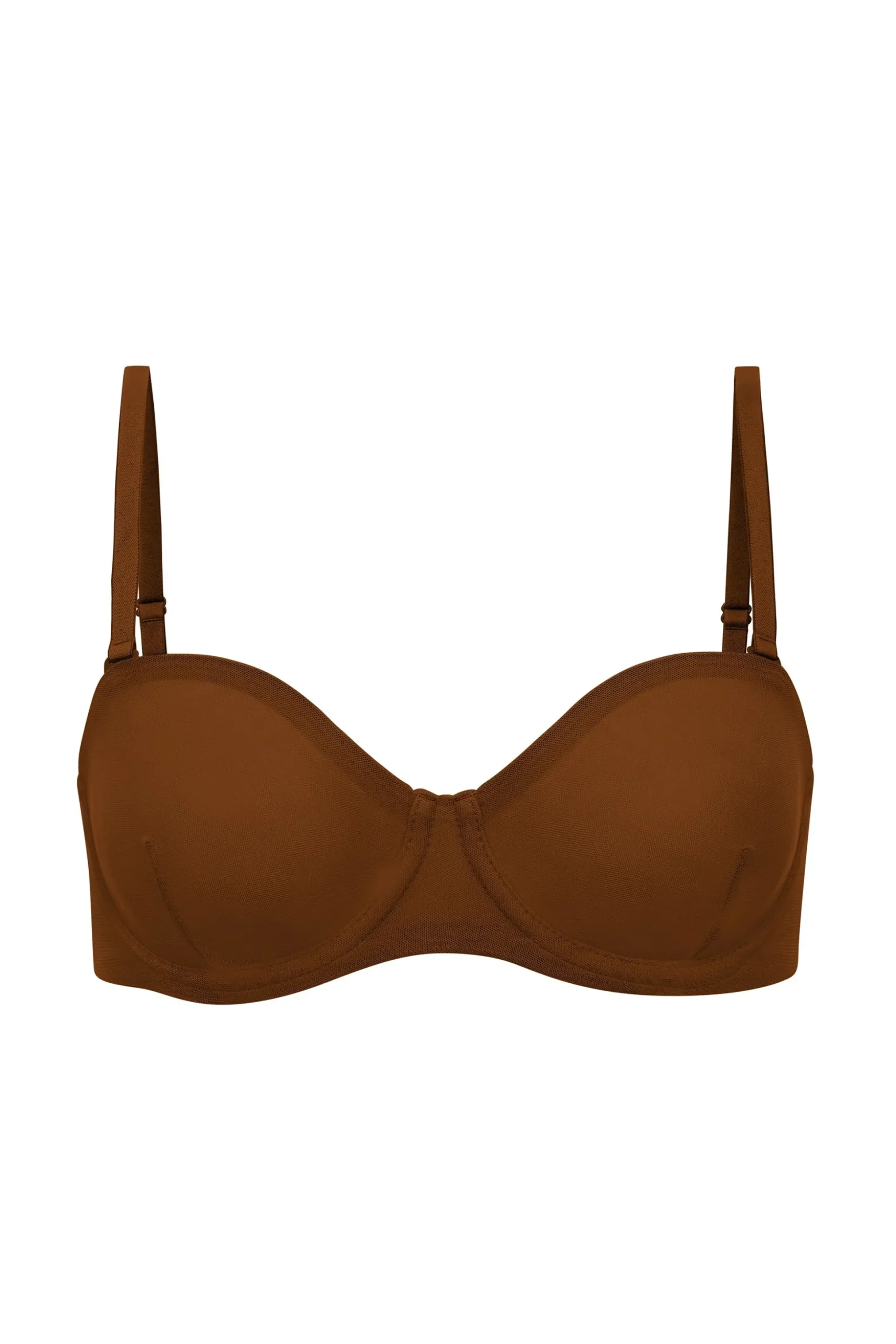 Oh Polly Lounge & Intimates | Bride To Be^Soft Mesh Strapless Bra in Chestnut