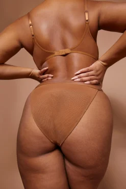 Oh Polly Lounge & Intimates | Bride To Be^Soft Mesh String Bikini in Almond