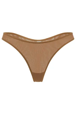 Oh Polly Lounge & Intimates | Bride To Be^Soft Mesh Thong in Almond