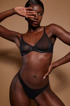 Oh Polly Lounge & Intimates | Bride To Be^Soft Mesh Thong in Black