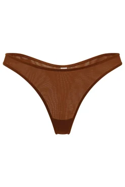 Oh Polly Lounge & Intimates | Bride To Be^Soft Mesh Thong in Chestnut