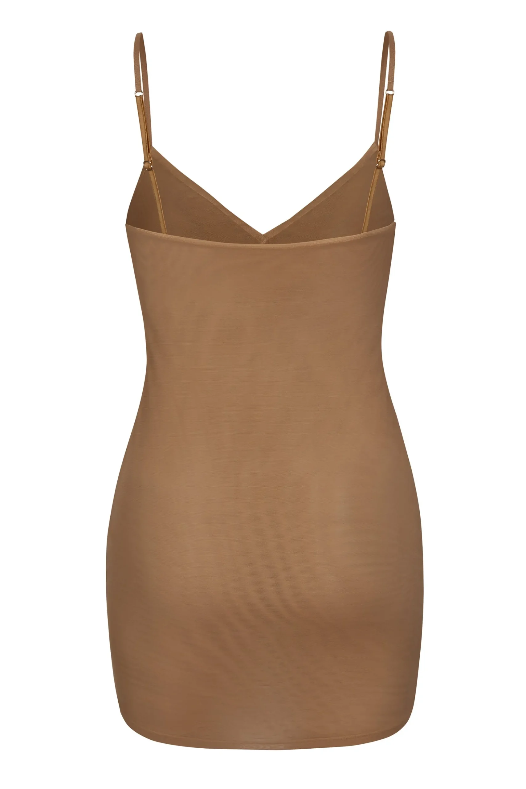Oh Polly Lounge & Intimates | Bra Solutions^Soft Mesh V-Neck Mini Slip Dress in Almond