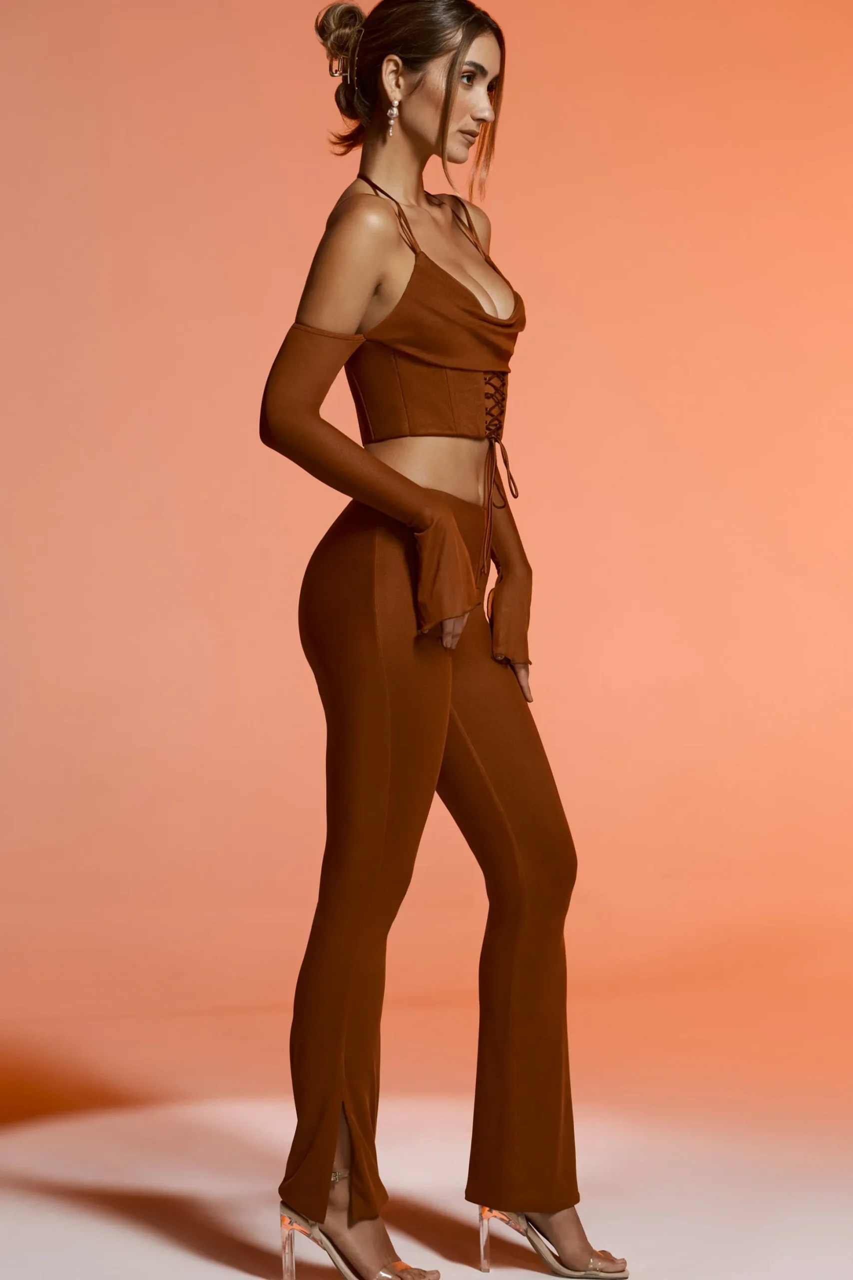 Oh Polly Women'S Clothing Sale - $65 And Under | Women'S Clothing Sale - $40 And Under^Split Flare Trousers in Brown