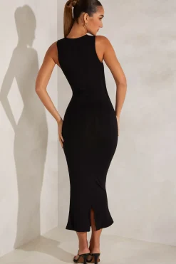 Oh Polly Tencel™ Modal Dresses^Square Neck Midi Dress in Black