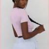 Oh Polly Women'S Clothing Sale - $65 And Under | Women'S Clothing Sale - $40 And Under^Staple Short Sleeve Crop Top in Pink