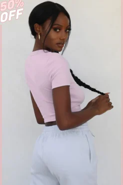 Oh Polly Women'S Clothing Sale - $65 And Under | Women'S Clothing Sale - $40 And Under^Staple Short Sleeve Crop Top in Pink