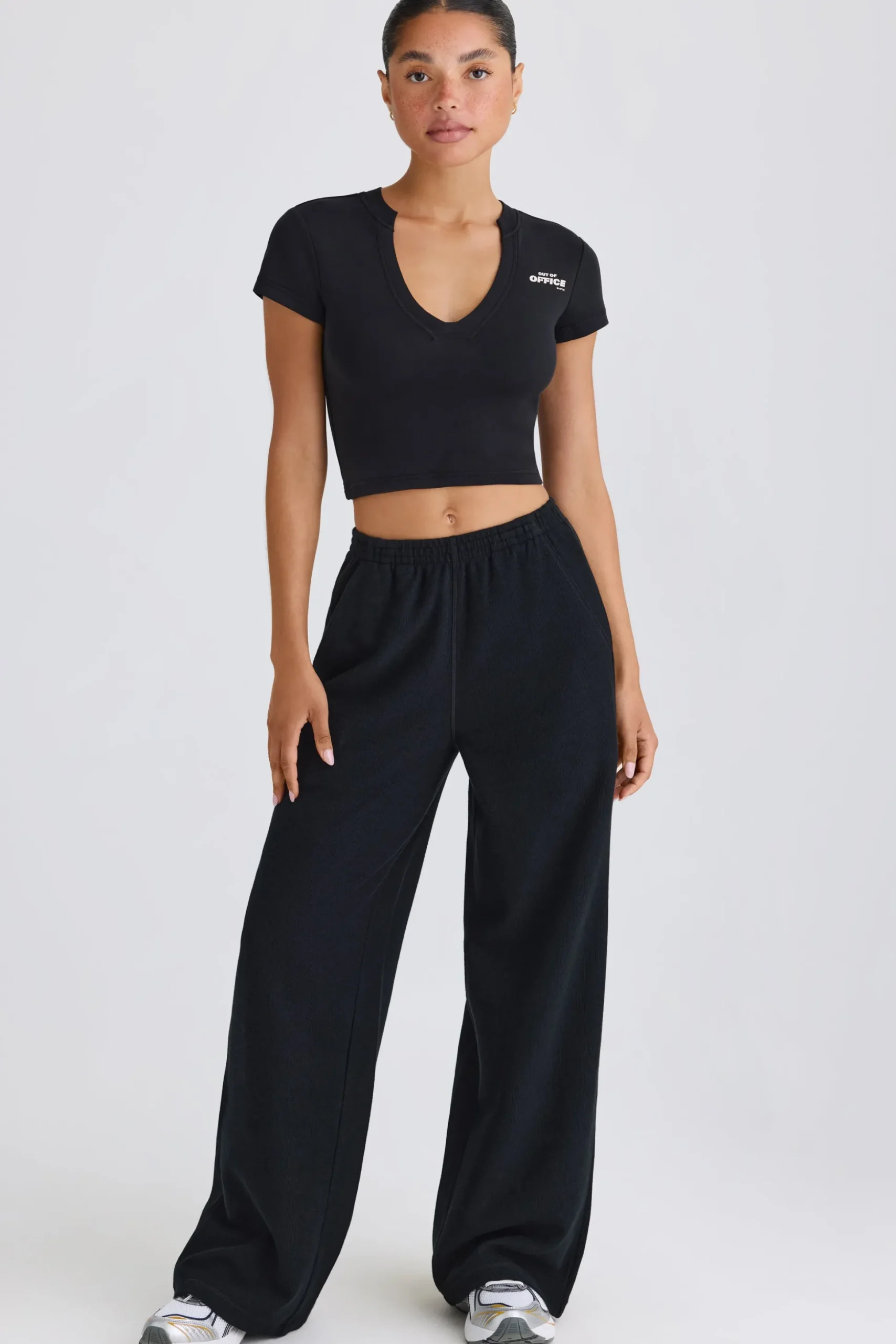 Oh Polly Tracksuits^Straight-Leg Joggers in Black