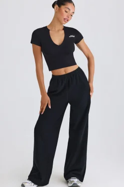 Oh Polly Tracksuits^Straight-Leg Joggers in Black