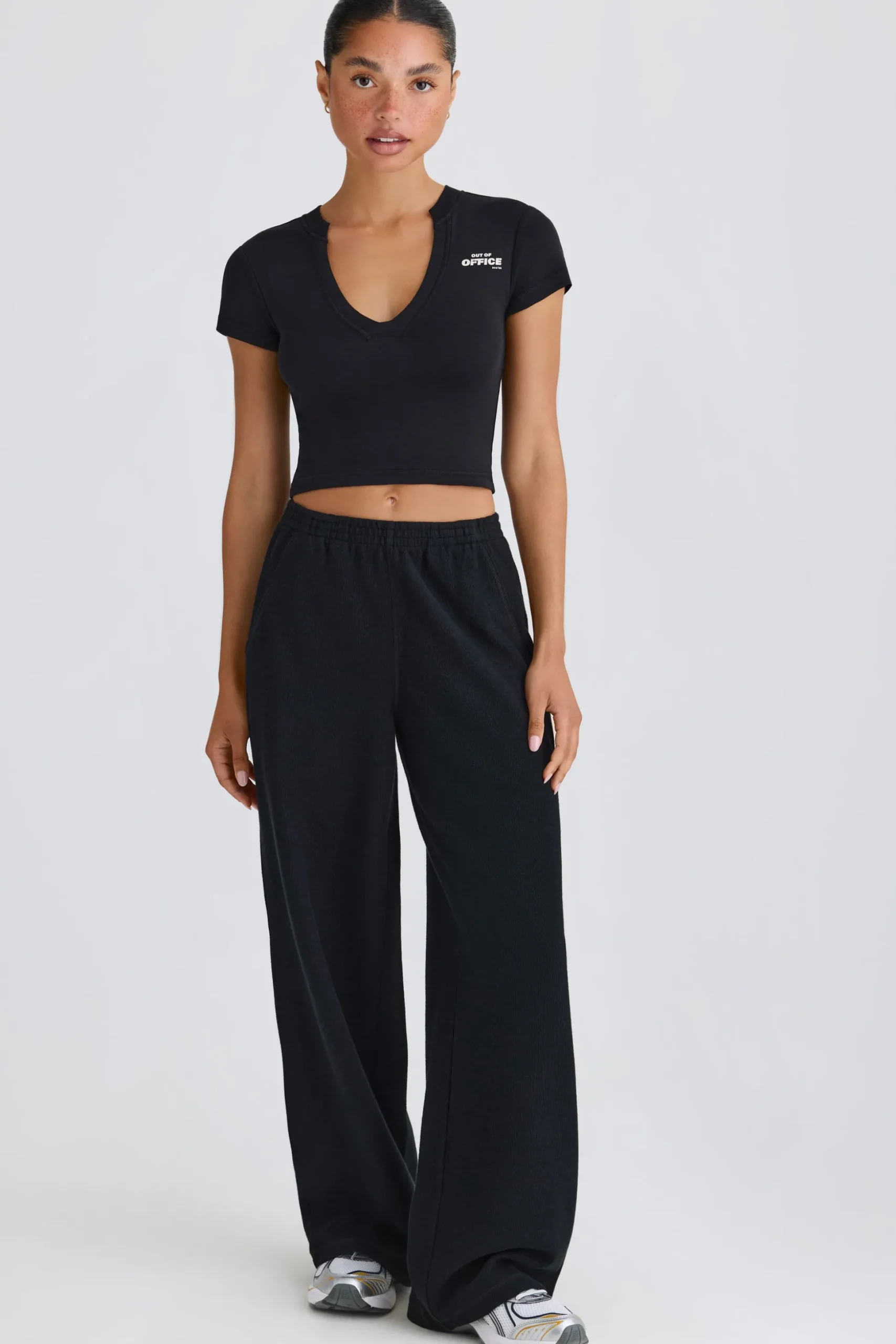 Oh Polly Tracksuits^Straight-Leg Joggers in Black