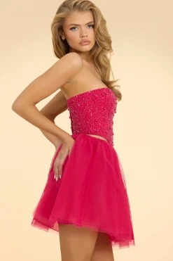 Oh Polly Women'S Clothing Sale - $65 And Under | Women'S Clothing Sale - $40 And Under^Strapless Corset Crop Top in Hot Pink HotPink