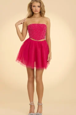 Oh Polly Women'S Clothing Sale - $65 And Under | Women'S Clothing Sale - $40 And Under^Strapless Corset Crop Top in Hot Pink HotPink