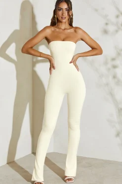 Oh Polly Jumpsuits & Unitards | Bride To Be^Strapless Flared Hem Jumpsuit in Ivory