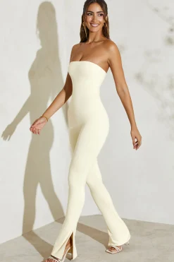 Oh Polly Jumpsuits & Unitards | Bride To Be^Strapless Flared Hem Jumpsuit in Ivory
