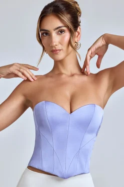 Oh Polly Women'S Clothing Sale - $65 And Under | Wedding Guest^Strapless Lace-Up Satin Corset in Blue Lavender BlueLavender