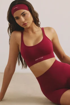 Oh Polly Matching Sets | Sports Bras^Strappy Define Luxe Sports Bra in Raspberry
