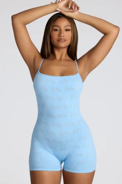 Oh Polly Women'S Clothing Sale - $65 And Under | Women'S Clothing Sale - $40 And Under^Strappy Low Back Pointelle Romper in Baby Blue BabyBlue
