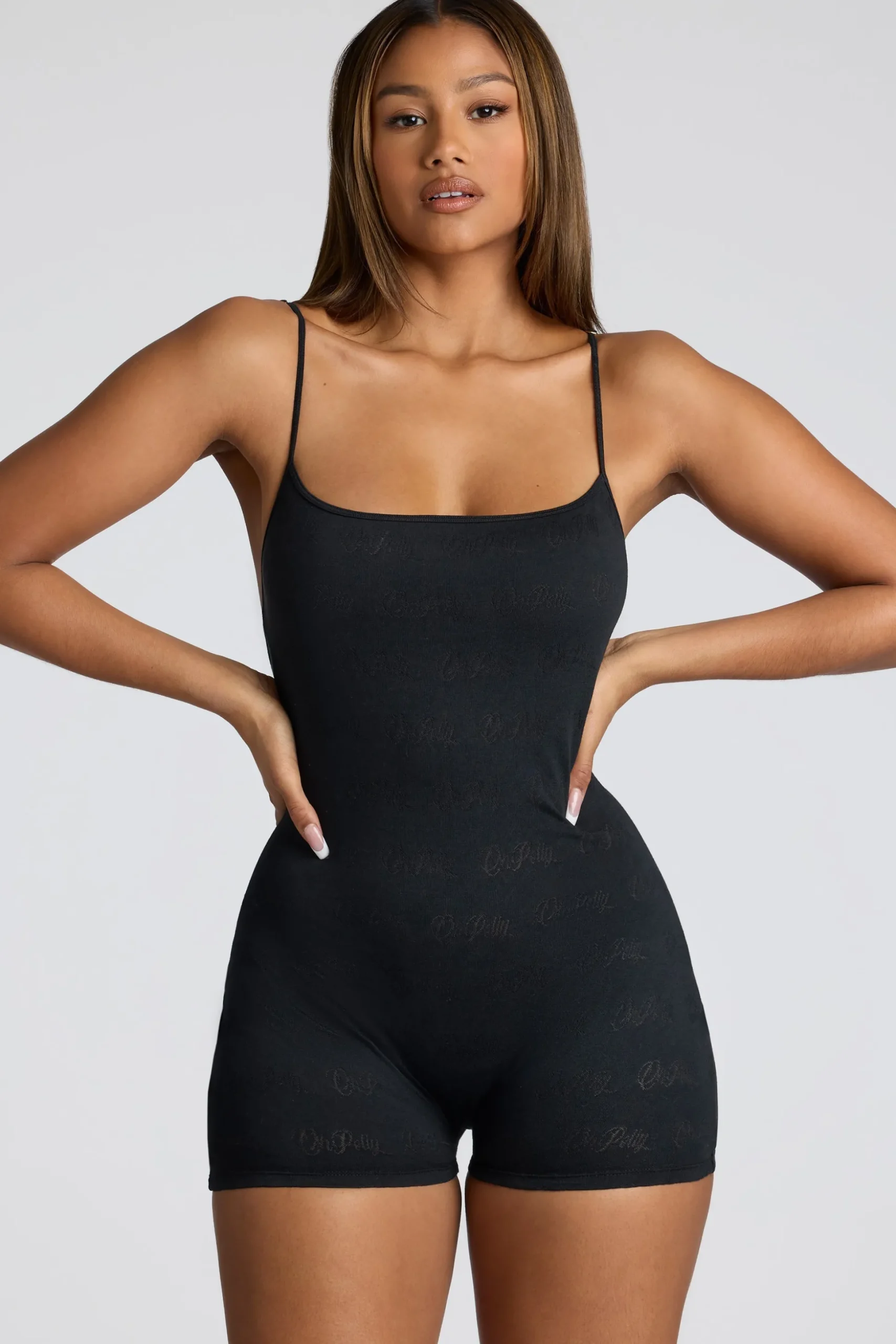 Oh Polly Women'S Clothing Sale - $65 And Under | Women'S Clothing Sale - $40 And Under^Strappy Low Back Pointelle Romper in Black