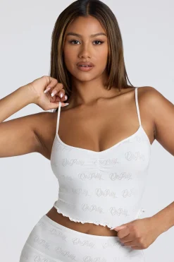 Oh Polly Women'S Clothing Sale - $65 And Under | Women'S Clothing Sale - $40 And Under^Strappy Ruched Pointelle Crop Top in White