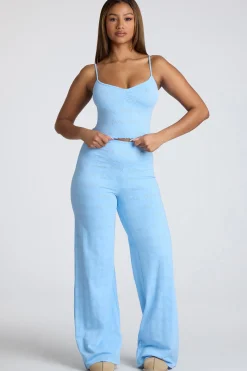 Oh Polly Women'S Clothing Sale - $65 And Under | Women'S Clothing Sale - $40 And Under^Strappy Ruched Pointelle Crop Top in Baby Blue BabyBlue