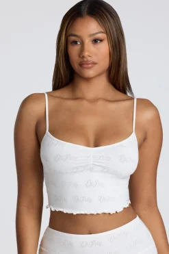 Oh Polly Women'S Clothing Sale - $65 And Under | Women'S Clothing Sale - $40 And Under^Strappy Ruched Pointelle Crop Top in White