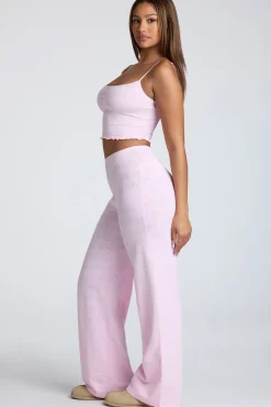 Oh Polly Lounge & Intimates | Co-Ords^Strappy Ruched Pointelle Crop Top in Baby Pink BabyPink