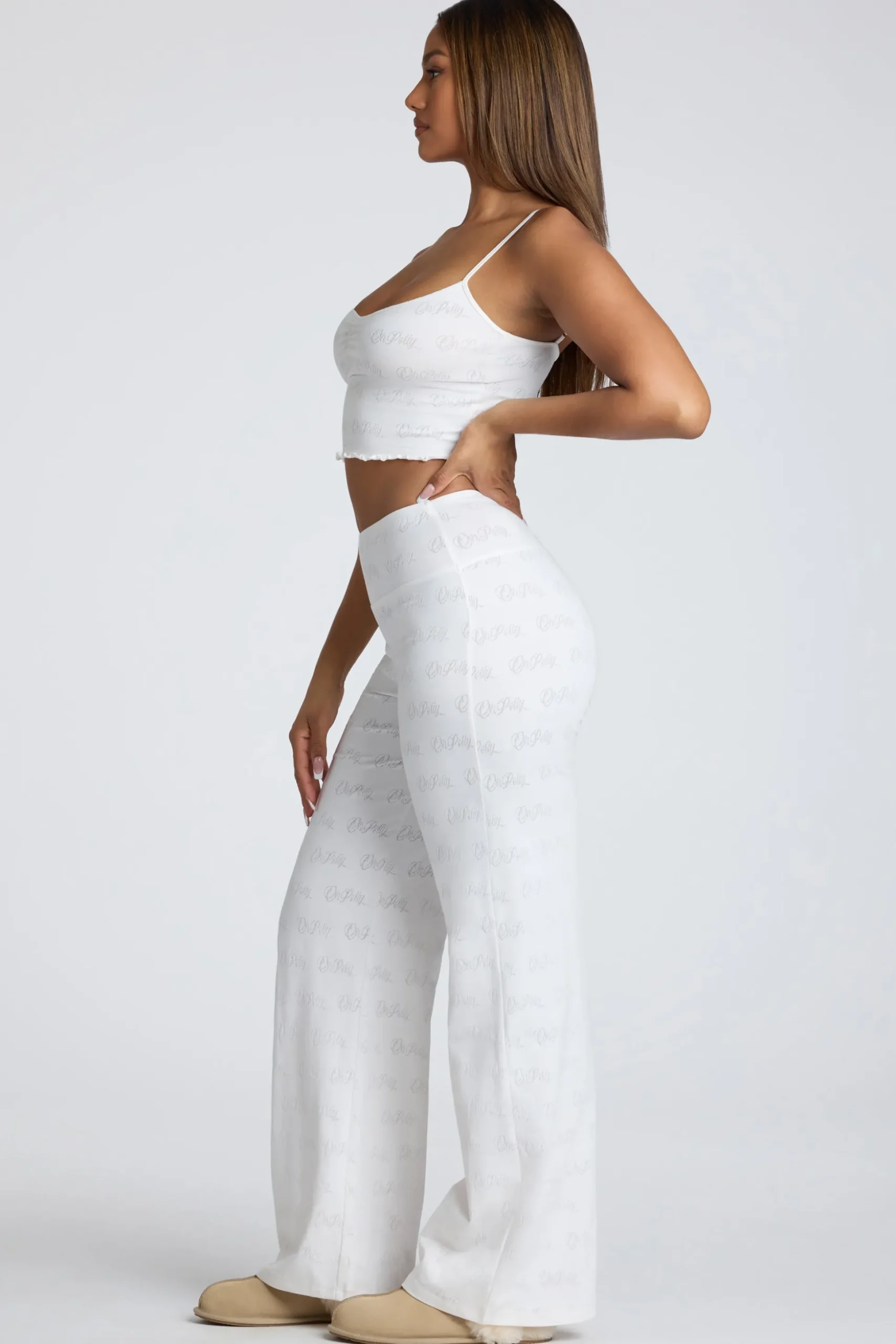 Oh Polly Women'S Clothing Sale - $65 And Under | Women'S Clothing Sale - $40 And Under^Strappy Ruched Pointelle Crop Top in White