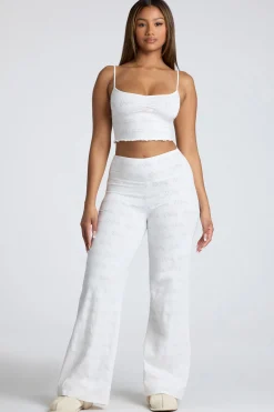 Oh Polly Women'S Clothing Sale - $65 And Under | Women'S Clothing Sale - $40 And Under^Strappy Ruched Pointelle Crop Top in White