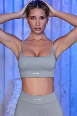 Oh Polly Sports Bras^Strappy Sports Bra in Grey