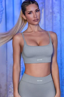 Oh Polly Sports Bras^Strappy Sports Bra in Grey