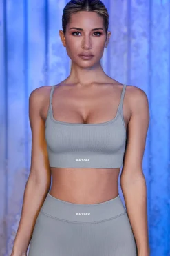 Oh Polly Sports Bras^Strappy Sports Bra in Grey