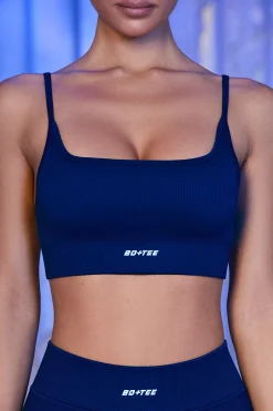 Oh Polly Sports Bras^Strappy Sports Bra in Navy
