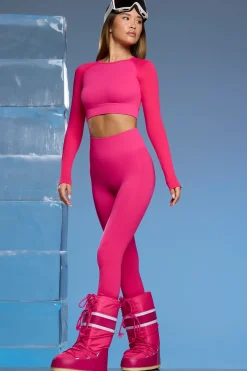 Oh Polly Leggings^Super Sculpt Base Layer Leggings in Fuchsia Pink FuchsiaPink