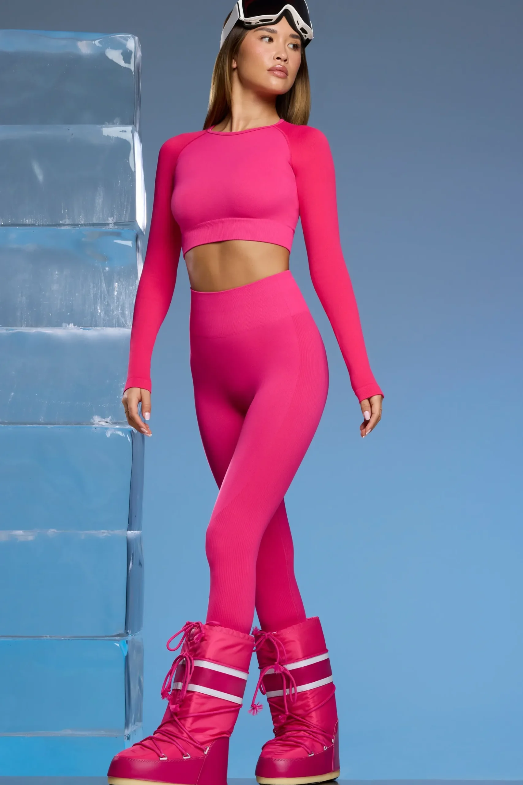 Oh Polly Leggings^Super Sculpt Base Layer Leggings in Fuchsia Pink FuchsiaPink
