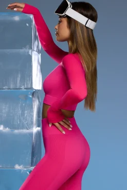 Oh Polly Tops^Super Sculpt Base Layer Top in Fuchsia Pink FuchsiaPink