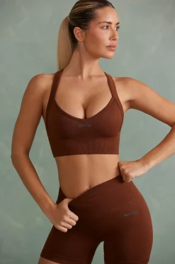 Oh Polly Matching Sets | Sports Bras^Super Sculpt Cross Back Sports Bra in Copper Brown CopperBrown