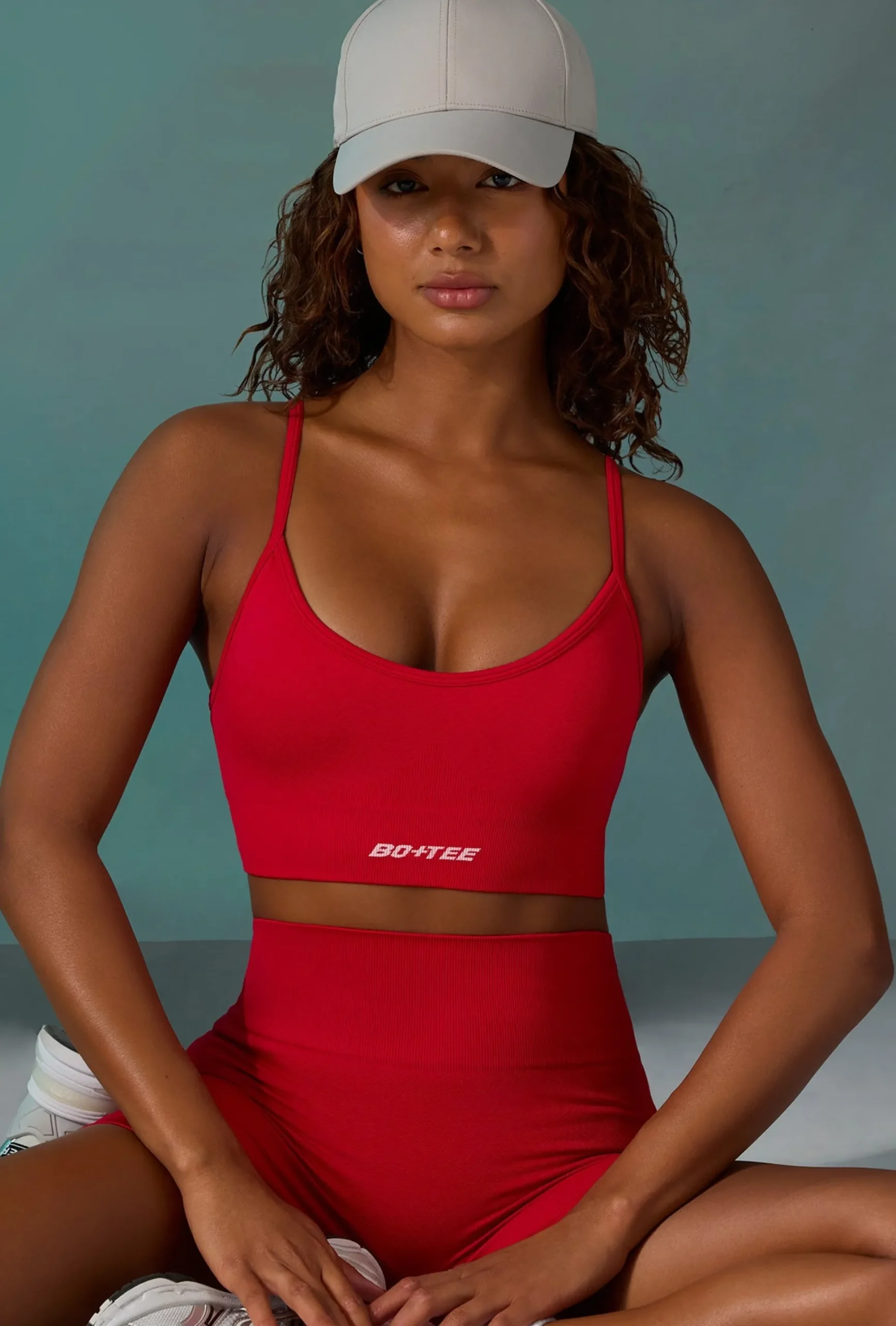 Oh Polly Matching Sets | Sports Bras^Super Sculpt Scoop Neck Sports Bra in Tango Red TangoRed