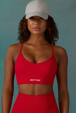 Oh Polly Matching Sets | Sports Bras^Super Sculpt Scoop Neck Sports Bra in Tango Red TangoRed
