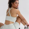 Oh Polly Matching Sets | Sports Bras^Super Sculpt Seamless Cross Back Sports Bra in Fog IceGrey