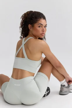 Oh Polly Matching Sets | Sports Bras^Super Sculpt Seamless Cross Back Sports Bra in Fog IceGrey
