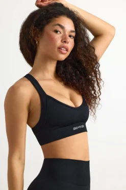 Oh Polly Matching Sets | Sports Bras^Super Sculpt Seamless Cross-Back Sports Bra in Black
