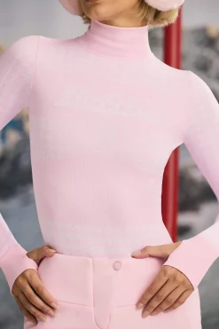 Oh Polly Tops | Tops^Super Sculpt Seamless Houndstooth Bodysuit in Pastel Pink PastelPink