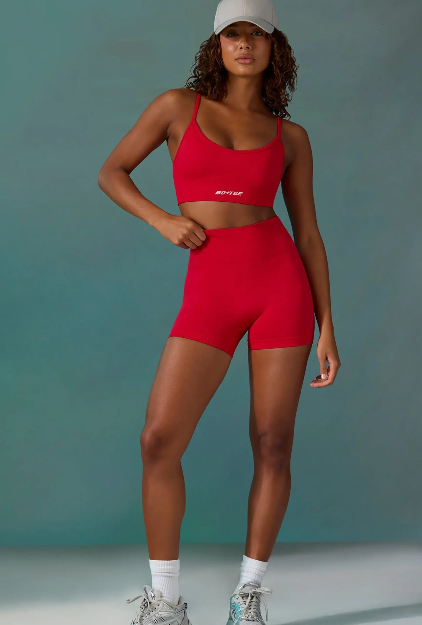 Oh Polly Matching Sets | Shorts^Super Sculpt Seamless Mini Shorts in Tango Red TangoRed