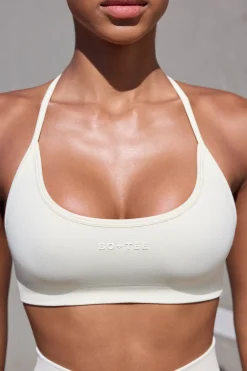Oh Polly Matching Sets | Tops^Super Sculpt Seamless Open Back Sports Bra in Eggshell
