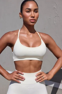 Oh Polly Matching Sets | Tops^Super Sculpt Seamless Open Back Sports Bra in Eggshell